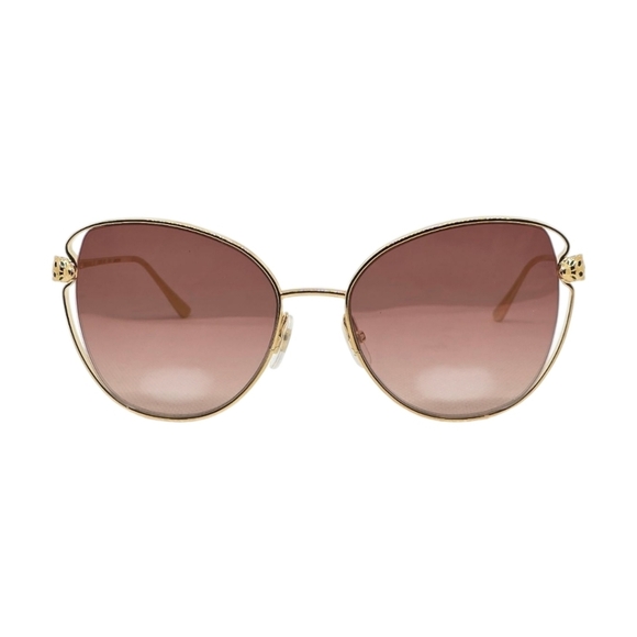 CARTIER SUNGLASSES ENAMEL Elegant Gold Sunglasses with pinkish Lenses - Picture 1 of 9